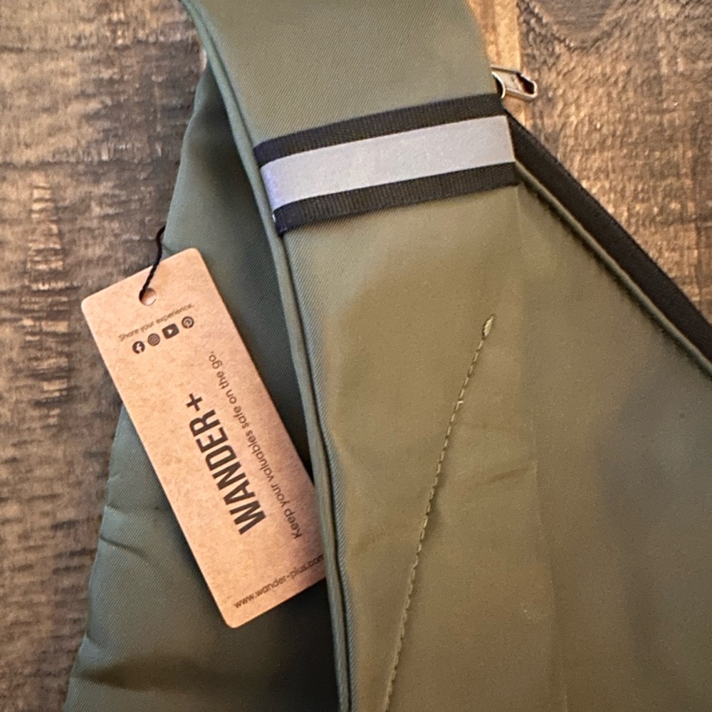 Sleek Olive Green Messenger Bag - Picture 4 of 6
